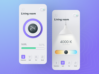 Smart home app app concept ios mobile mobile design mobile ui neumorph neumorphism skeumorph skeumorphism smart home ui