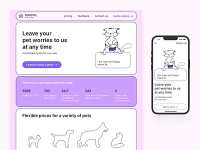 Hotel for pets design concept branding concept mobile design ui ux web design