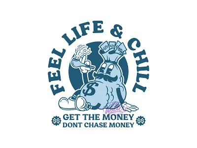 Bag Money - Retro Mascot Illustration dollar logo mascot illustration money retro mascot