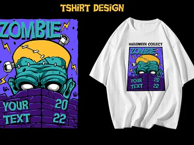 halloween merchandise art artwork clothing digital artwork fashion design halloween illustration illustration design logo merchandise design poster poster design template tshirt tshirt design zombie