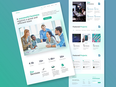 Landing Page for WeTeam Agency 2022 design 2022 uxui trend agency landing page best ui design for agency best website for agency khan uxui landing page