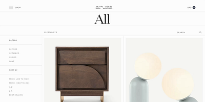 Arusa | Minimal Furniture Branding & Web Design animation branding design ecommerce furniture minimal motion graphics shop ui web design