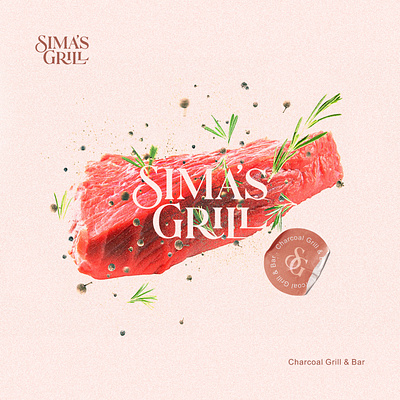 Sima's Grill House branding design graphic design illustration logo rhyton typography
