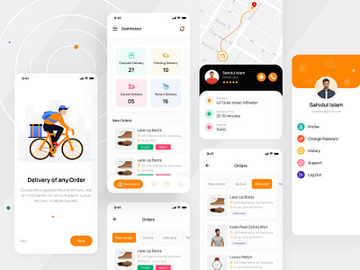 Delivery Boy App | Mobile App Design app concept app design application delivery app delivery boy ecommerce ecommerce delivery boy food delivery mobile app mobile ui