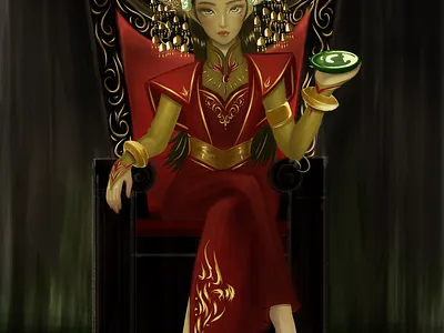 RED QUEEN anime dark digital drawing digitalart drawing girl illustration indonesia minang nusantara queen red suntiang traditional west sumatera