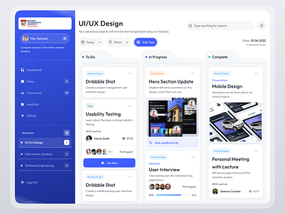 Student Project Management Dashboard canban dashboard design manage management manager mobile mobile app nanyang technological university projecct project dashboard project management project management university project manager ui university ux web design website