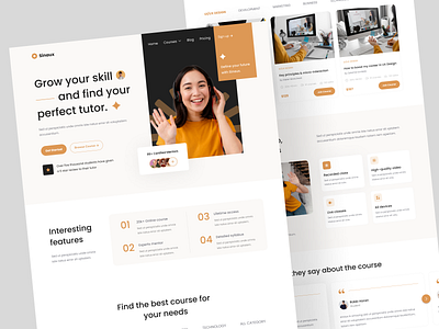 Sianux - Online Course Landing Page app design landing page ui uiux ux web website