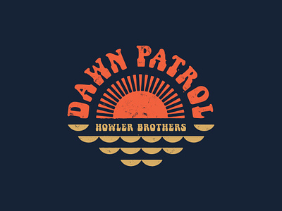 Dawn Patrol apparel austin dawn patrol design howler bros howler brothers illustration logo retro sun sunrise texas texture typography waves