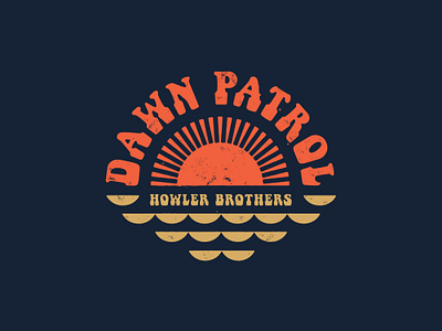 Dawn Patrol apparel austin dawn patrol design howler bros howler brothers illustration logo retro sun sunrise texas texture typography waves