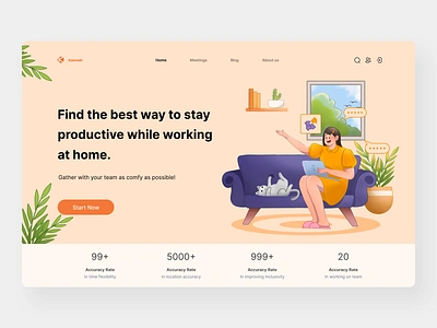 Work From Home Web Header Illustration art design flat flat illustration graphic design illustration illustration 2d mobile illustration ui ui illustration vector vector art vector illustration web header web illustration website website illustration wfh wfh illustration work from home