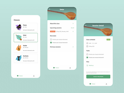 Music school app appclass appdesign class design music musicacademy musicalclass musicapp musicclass musicschool piano school sessions ui ux violin