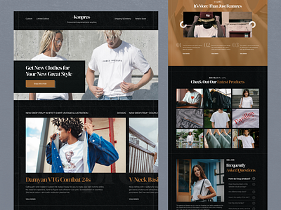 👕Konpres - Fashion Website Landing Page big bigtypography brutal clean dark darkmode fashion landing landingpage slab slabdsgn streetwear tshirt ui uiux uiuxdesign ux website