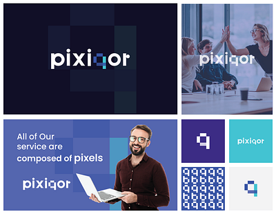 Pixiqor logo design branding graphic design lettermark logo mark logoinspiration logotype monogram logo motion graphics pixel pixel logo pixiqor logo presentation q web wordmark logo