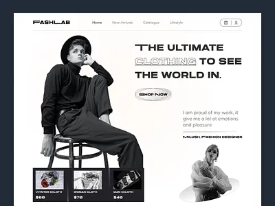 Fashlab-Fashion Landing Page animation branding clothing clothing brand clothing company clothing e commerce design fashion fashion landing page fashion website online store shakilworlds ui ux website design