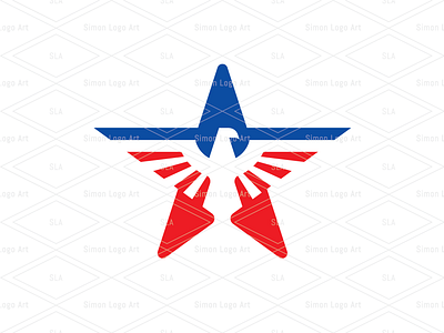 Rising Eagle Star Logo for Sale america athletic bird eagle excellence falcon feather finance hawk logo outdoor apparel patriot phoenix real estate rising sports star success usa wings