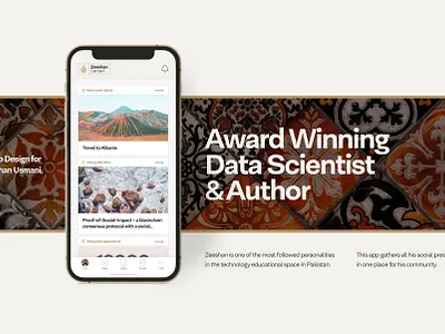 App Design for Zeeshan (Award Winning Data Scientist) app case study data data science design gold graphic design india indian middle east minimal minimalistic mosque pakistan pakistani pattern premium simple ui white