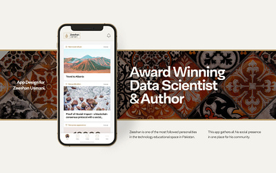 App Design for Zeeshan (Award Winning Data Scientist) app case study data data science design gold graphic design india indian middle east minimal minimalistic mosque pakistan pakistani pattern premium simple ui white