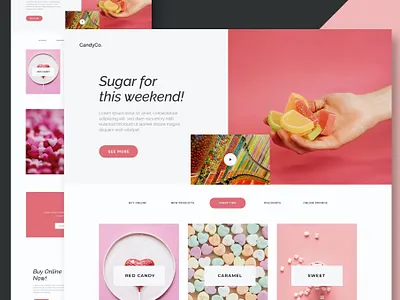 FREE Candy Shop - Website app branding candy candy shop design graphic design illustration insurance kids landing page motion graphics portfolio template shop ui ui design uikit ux ux design web development website