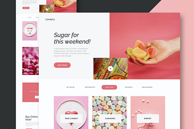 FREE Candy Shop - Website app branding candy candy shop design graphic design illustration insurance kids landing page motion graphics portfolio template shop ui ui design uikit ux ux design web development website