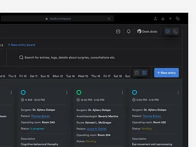 Apollo aesthetics appointments clean dashboard design doctors doctors appointment grids health health app health tech hospital minimal patients schedule task management task manager ui ux web app