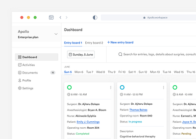 Apollo aesthetics appointment calendar clean dashboard design doctors doctors appointment health health app health tech hospital minimal patients schedule task task management ui ux