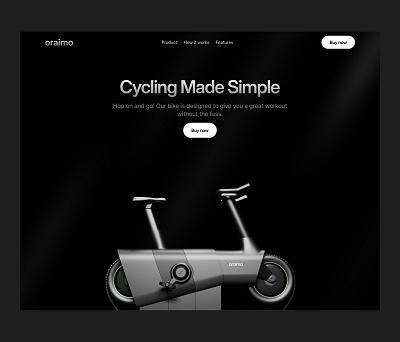 Oramio Hero Section 3d bike cycling cyclist design exercise hero section oraimo productdesign smart ui uiuxdesign ux web design