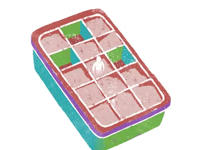 ice cubes limbo adventure art artwork colors container covid cubes days disegno editorial ghiaccio ice illustrated illustration illustrazione personal print prison quarantine series