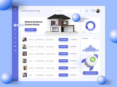 Real Estate Management Dashboard admin dashboard apartment dashboard dashboard inbox contact investment platform marketplace my properties property property agency property listing property management app property view real estate real estate dashboard rental ui uidesignhunt uiux website