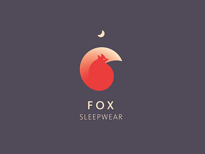 Fox Sleepwear Logo branding clever daily logo challenge design fox foxof foxy graphic design logo moon readfox red reynard sleepwear vector