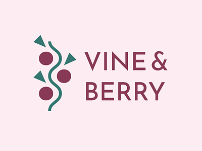 Vine & Berry berry branding daily logo challenge design geometric graphic design green logo mac and cheese pink purple squiggle vector vine vine berry wine wine shop winery