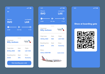 Air travel app design ui ежедневно 024 посадочный талон