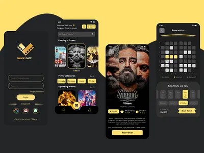 Movie Booking Mobile App branding figma graphic design logo moviebookingapp ui uiux