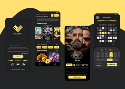 Movie Booking Mobile App branding figma graphic design logo moviebookingapp ui uiux