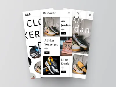 BRB Sneakers Shop App Design app app design batix clean design e commerce ecommerce ecommerce design minimal mobile app mobile design mobile ui shop shop app sneakers sneakers app ui ui app ui design ui ux
