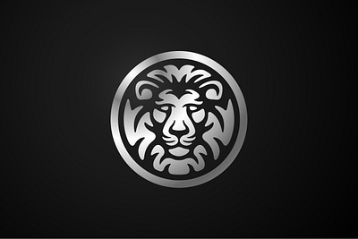 Lion Medal Logo animal black branding circle coin design exclusive face front head illustration lion logo luxury medal silhouette strong tiger vector white