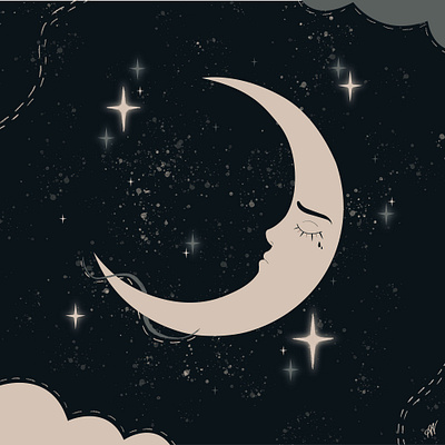 Moon design graphic illustration illustration art illustrator minimal vector