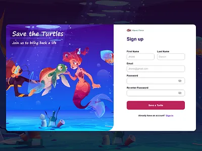 Daily UI #1 - Save the Turtles dailyui ui uiux