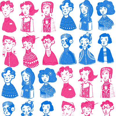 Faces art artist character design digital art faces figure graphic design illustration people portrait