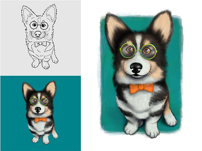 Corgi - illustrated pet portrait character design illustration corgi character design corgi dog illustration corgi illustration digital illustration dog illustration ill0graph illograph illustrated dog illustrated pet portrait pet illustration