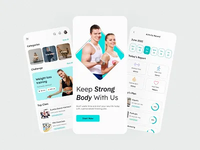 Fitness App app design ui ux