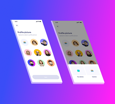 Add avatar or upload profile app design figma illustration ui design