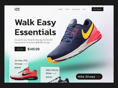 Nike Shoes Website Hero Section! clean creative fashion hero section minimal nike nike air nike shoes shoes simple sneaker trendy 2022 ui ui design ux web web design webdesign website website design