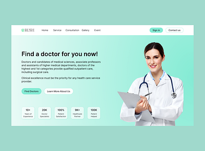 Medical Healthcare service web design branding design desktop doctor health helscre heltcare home pge hospitl logo medical minimal patient service typography ui ux web web site