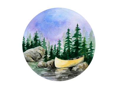 Canoe Lake, Algonquin Park design graphic design illustration outdoors procreate