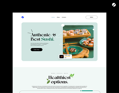 Sushi website design beautidul branding dark design food happy illustration japanese laptop logo minimal shop sushi ui ux vector website