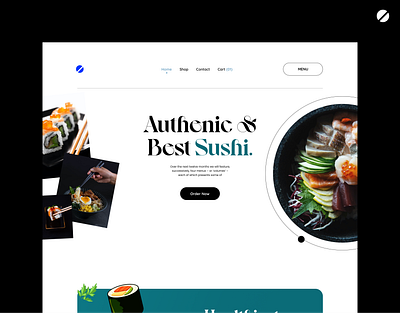 Sushi website design beautidul branding cute dark design food illustration japanese logo minimal saturn sushi ui ux vector website