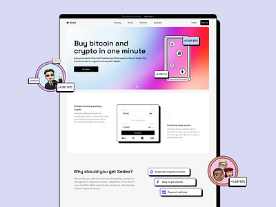 Cryptocurrency 🔐 branding calculator crypto cryptocurrency design illustration invest landingpage typography ui ux