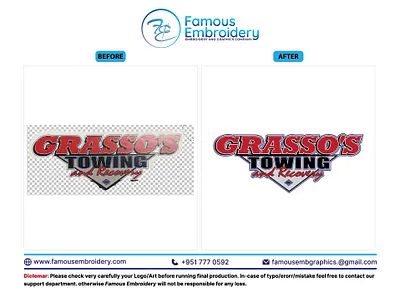 Grasso's Towing And Recovery Logo branding color separation design graphic design illustration logo screen princting vector