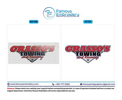 Grasso's Towing And Recovery Logo branding color separation design graphic design illustration logo screen princting vector