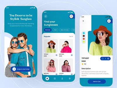 Sunglass Shop App app art clean ui colors design ecommerce flat illustration ios minimal minimalism mobile product design sunglass sunglasses typography ui user experience ux